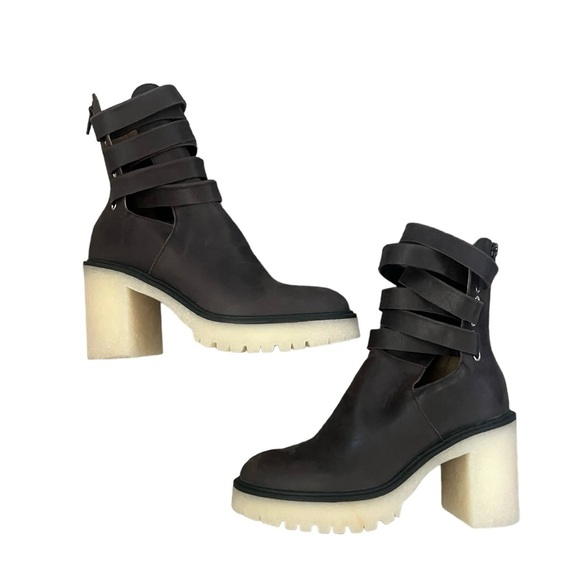 Free People Leather Jesse Cutout Boot in Brown Size 8.5 NWOT - Picture 12 of 14